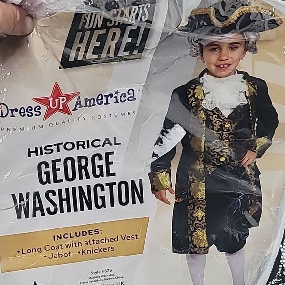 George Washington Halloween Costume Kid's Size L(12-14) - Picture 6 of 8